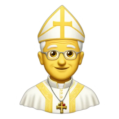 yellow pope John Paul 2 sticker