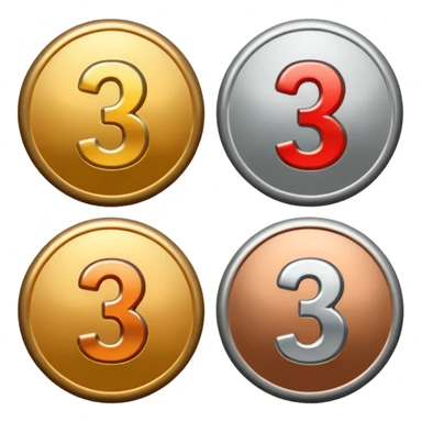 badges for paid subscriptions at different levels with the number 3 sticker