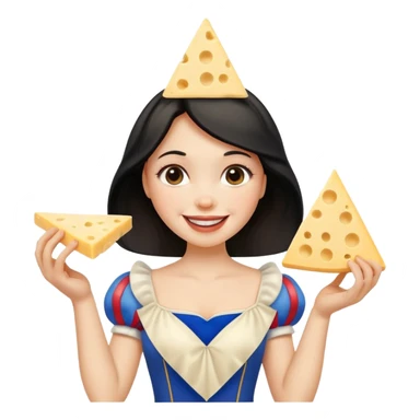Happy Snow White with triangle cheese sticker