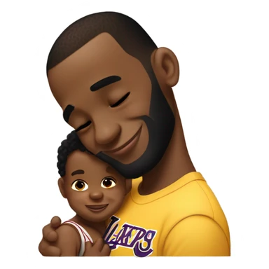 lebron giving a black baby a kiss goodnight sticker