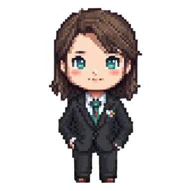 simple chibi office worker in business casual sticker