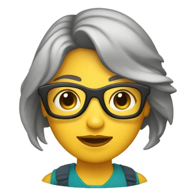 mujer colorada , con lentes y una lupa en su mano  sticker