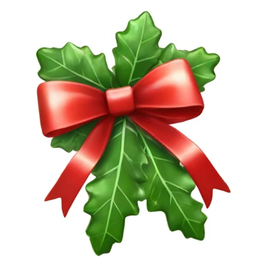 Mistletoe with sparklesbd shiny red bow sticker