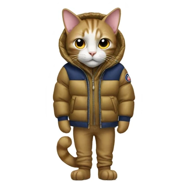 cat wearing moncler jacket  sticker
