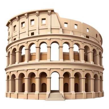 Cinematic Realistic Colosseum Landmark Emoji, depicted as the ancient Roman amphitheater rendered with dramatic architectural detail and dynamic lighting. sticker