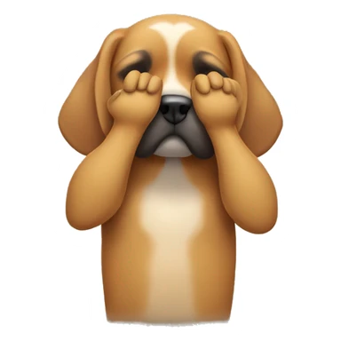 Dog covering eyes  sticker