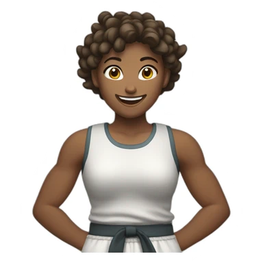 happy fighter girl sticker