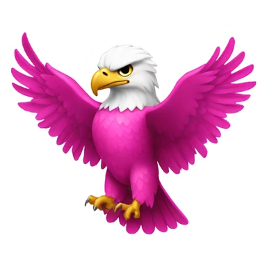 Hot pink sparkly bald eagle  sticker