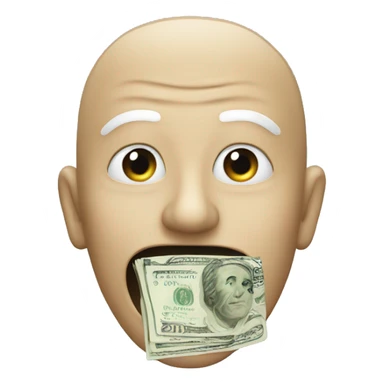 anonymous who opens his mouth. his mouth contains money sticker