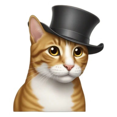 Cat wearing a hat on a horse sticker