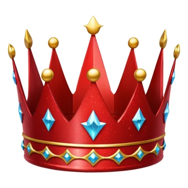 red glitter crown sticker