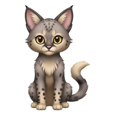 Dark Edgy Cute Pastel Ragdoll-Caracal-Cheetah-Fakémon-Lykoi-feline-hybrid (full body) sticker