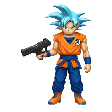 goku with a gun sticker