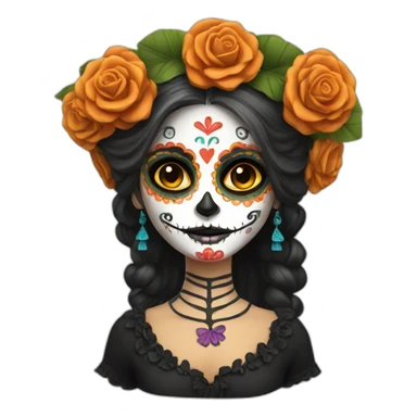 dia de los muertos girl happy sticker