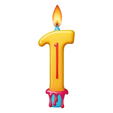 Birthday candles with the shape of the number 15 sticker