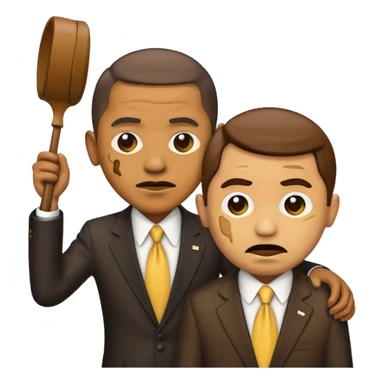 ein verzweifelter stöhnender emoji der ausgepeitscht wird von obama sticker