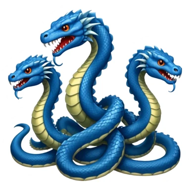 Blue Hydra with 3 heads sticker