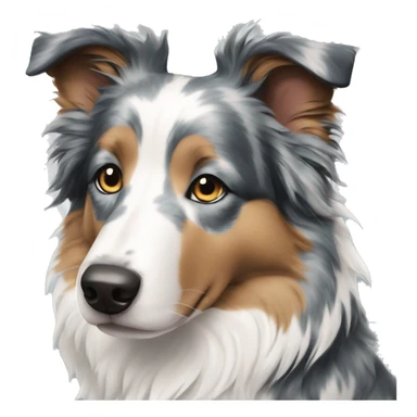 Create a blue merle border collie emoji sticker
