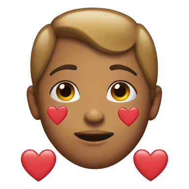 Kissy face with hearts sticker