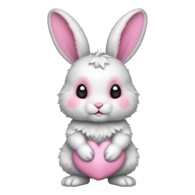 a white and black baby rabbit staying on its four legs sticker
