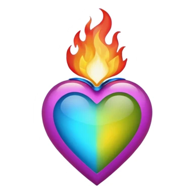 Make flaming hearts in all colours sticker