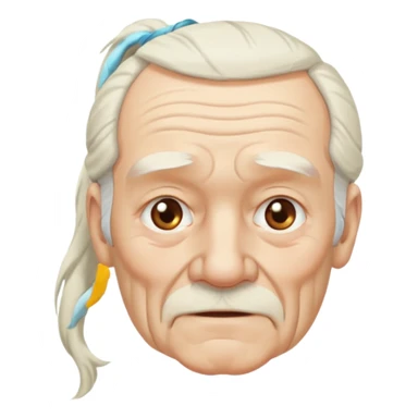 Old man with long white pony tail sticker