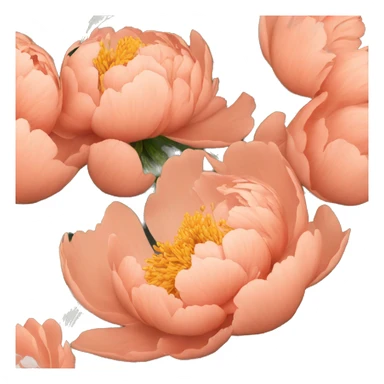 Salmon color Peony flower sticker