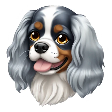 blue merle cavalier king charles spaniel with black ears sticker