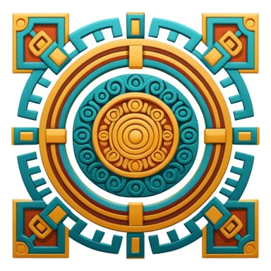 Zapotec cultural symbol with geometric patterns sticker