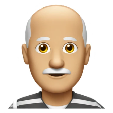 Bald old man in prison sticker