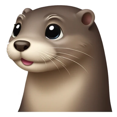 otter with hearts as eyes sticker