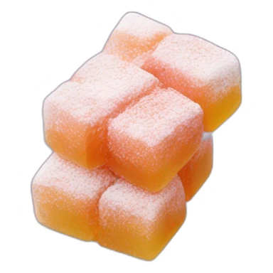 Turkish delight, gummy candy. Powdered sugar coating sticker