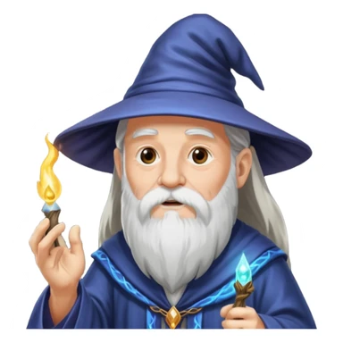old wizard casting spells sticker