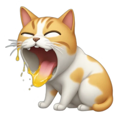 Cat vomiting sticker