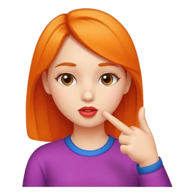girl with kissy face putting her thumb and pointer finger together sticker