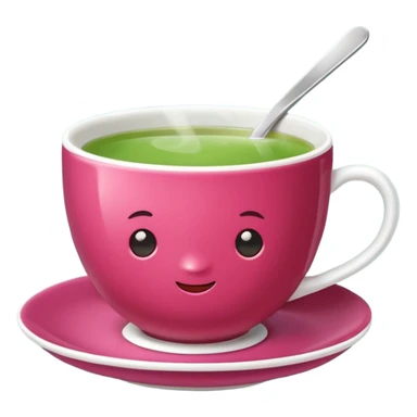 Berry green tea in a steaming cup sticker