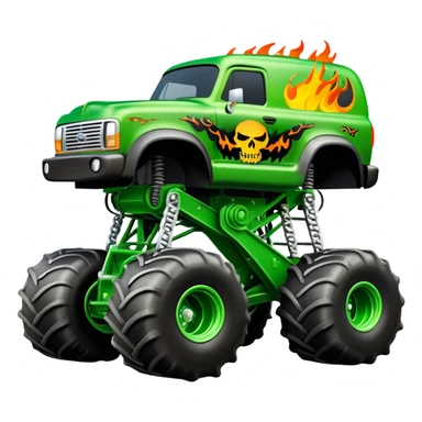 Grave Digger - Monster Jam (Model Year: 2022) (Iconic colour: Green with flames) sticker