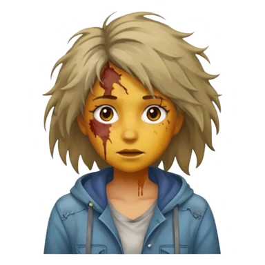 very dirty looking homeless woman very very dirty and smelly looking face only, not old with stains everywhere and messy hair and lots of stains on face sticker