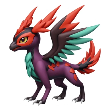 Meloetta-Yveltal-Nargacuga-Noivern-Pokémon-Fakémon-creature sticker