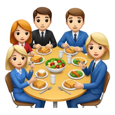 group of colleagues having lunch together sticker