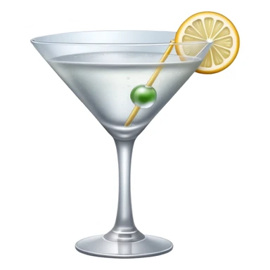 silver coloured cocktail in martini glass sticker