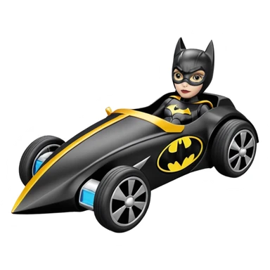 Hot wheels racing cartoons BatGirl’s 1932 stealth retro cat burglar sporty futuristic pursuit mobile cruiser car (reclined seating position) sticker