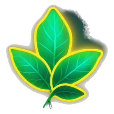 Leaves glowing neon sticker