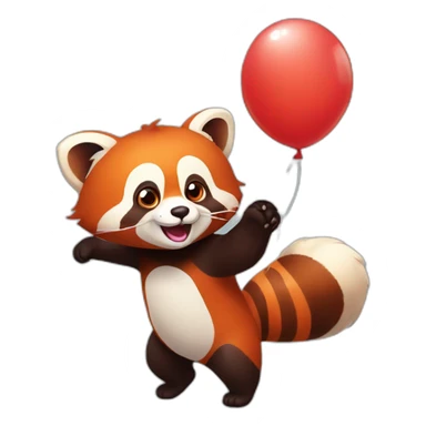 red panda with a balloon sticker