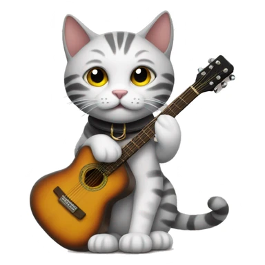 Cat with guitar sticker