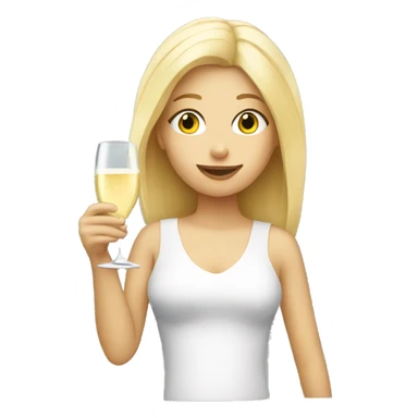 blond girl drinking prosecco  sticker