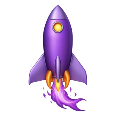 purple rocket purple flame sticker