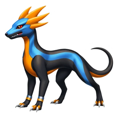 Shiny 4-legged Salandit-Electrike-Amaura-Houndoom-Zeraora-fusion, full body sticker