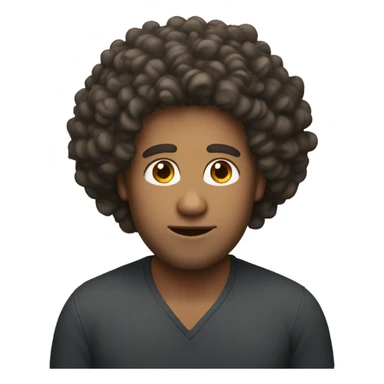 A man with voluminous curly hair. sticker