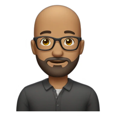 bald man with  three-day beard and glasses sticker